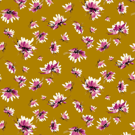 DP-1210-504-HONEY-MUSTARD-FUCHSIA-PINK - PRINTED WOOL DOBBY 100% POLYESTER