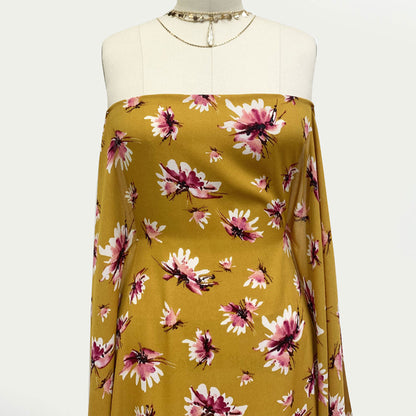 DP-1210-504-HONEY-MUSTARD-FUCHSIA-PINK - PRINTED WOOL DOBBY 100% POLYESTER