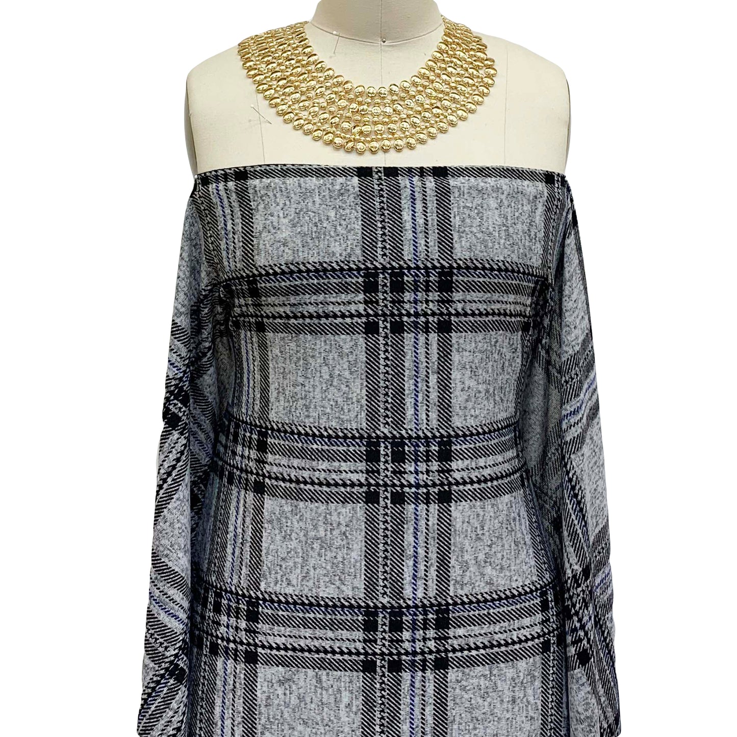 DP-1219-736-HC-HEATHER-GREY-BLACK - PRINTED HACCI MELANGE 96% POLY 4% SPANDEX