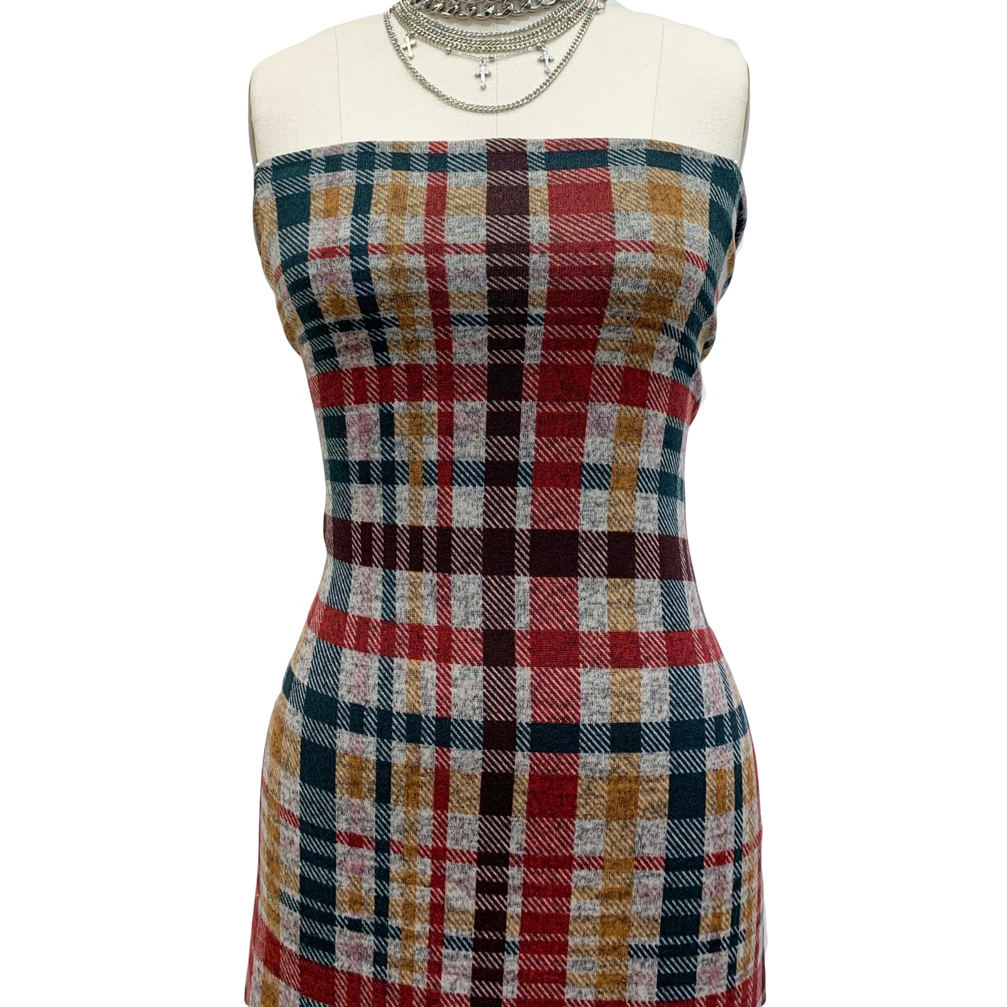 DP-1221-736-HC-CRIMSON-HUNTER-GREEN-MUSTARD- PRINTED HACCI MELANGE 96% POLY 4% SPANDEX