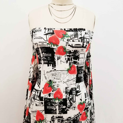 DP-1248-668-BLACK-STRAWBERRY - PRINTED DTY 92% POLY 8% SPANDEX DTY DOUBLE SIDED BRUSH