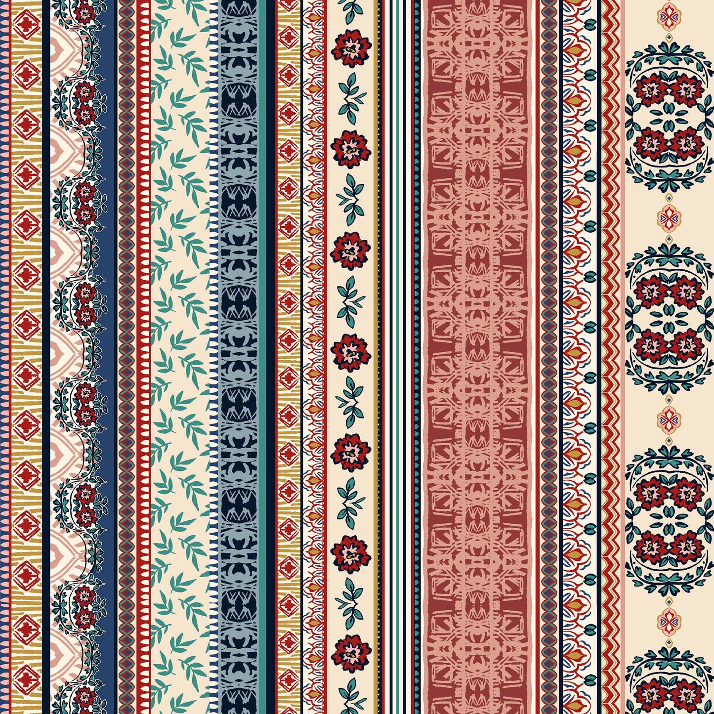 DP-1271-754-RED-CLAY-TURQUOISE - PRINTED POLY MOROCCAN 100% POLY