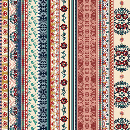DP-1271-754-RED-CLAY-TURQUOISE - PRINTED POLY MOROCCAN 100% POLY