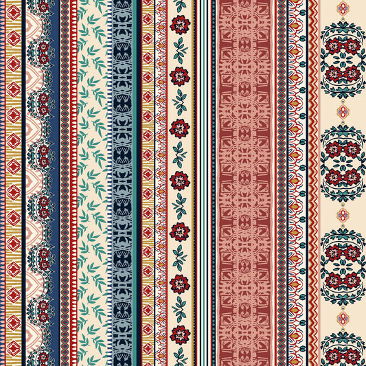 DP-1271-754-RED-CLAY-TURQUOISE - PRINTED POLY MOROCCAN 100% POLY