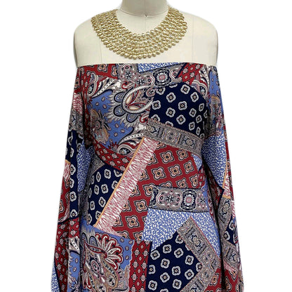 DP-1272-754-WINE-BLUE-NAVY - PRINTED POLY MOROCCAN 100% POLY