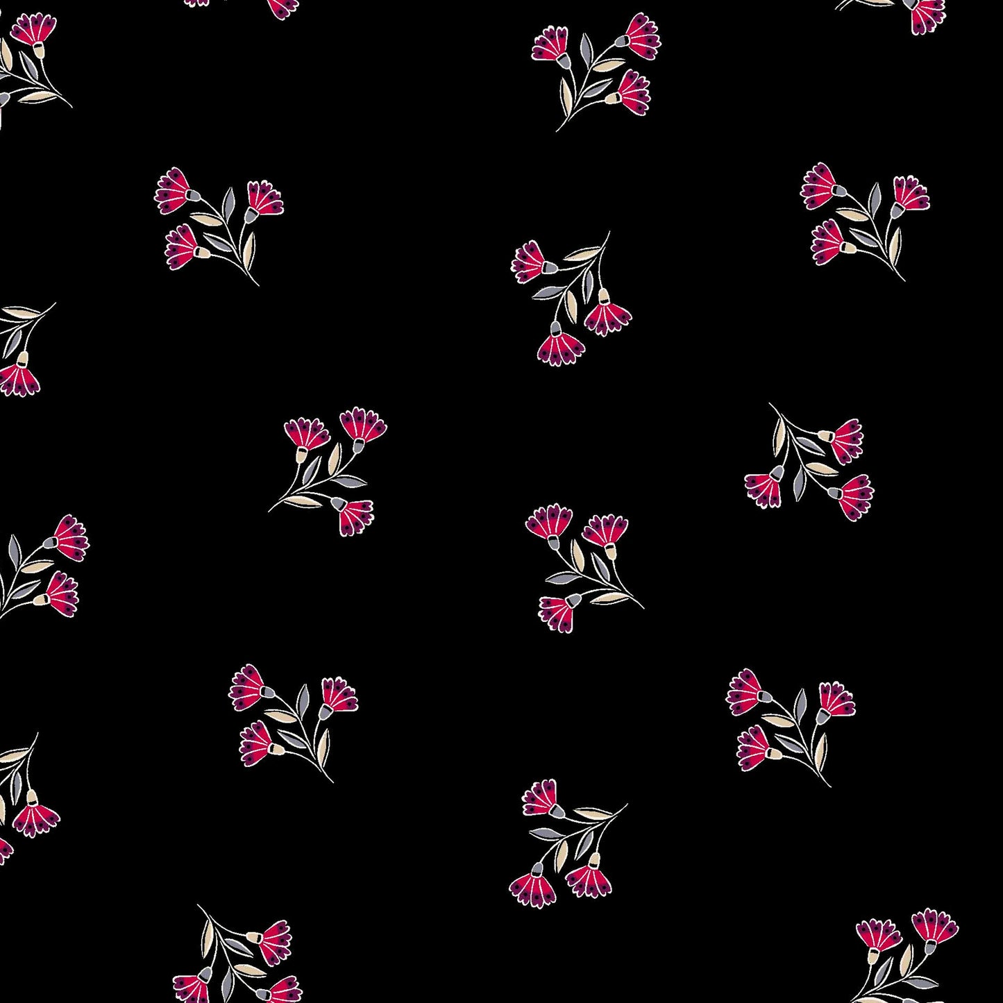 DP-128-688-BLACK-RED - PRINTED LINEN LOOK 100% POLYESTER