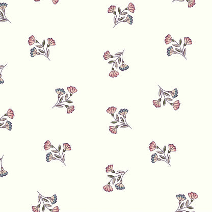 DP-128-688-OFFWHITE-BLUSH - PRINTED LINEN LOOK 100% POLYESTER