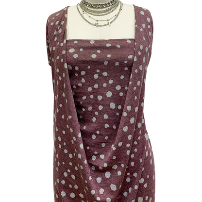 DP-1328-506-BURGUNDY-HEATHER-GREY-PRINTED FRENCH TERRY 63%POLY  33%RAYON  4% SPANDEX