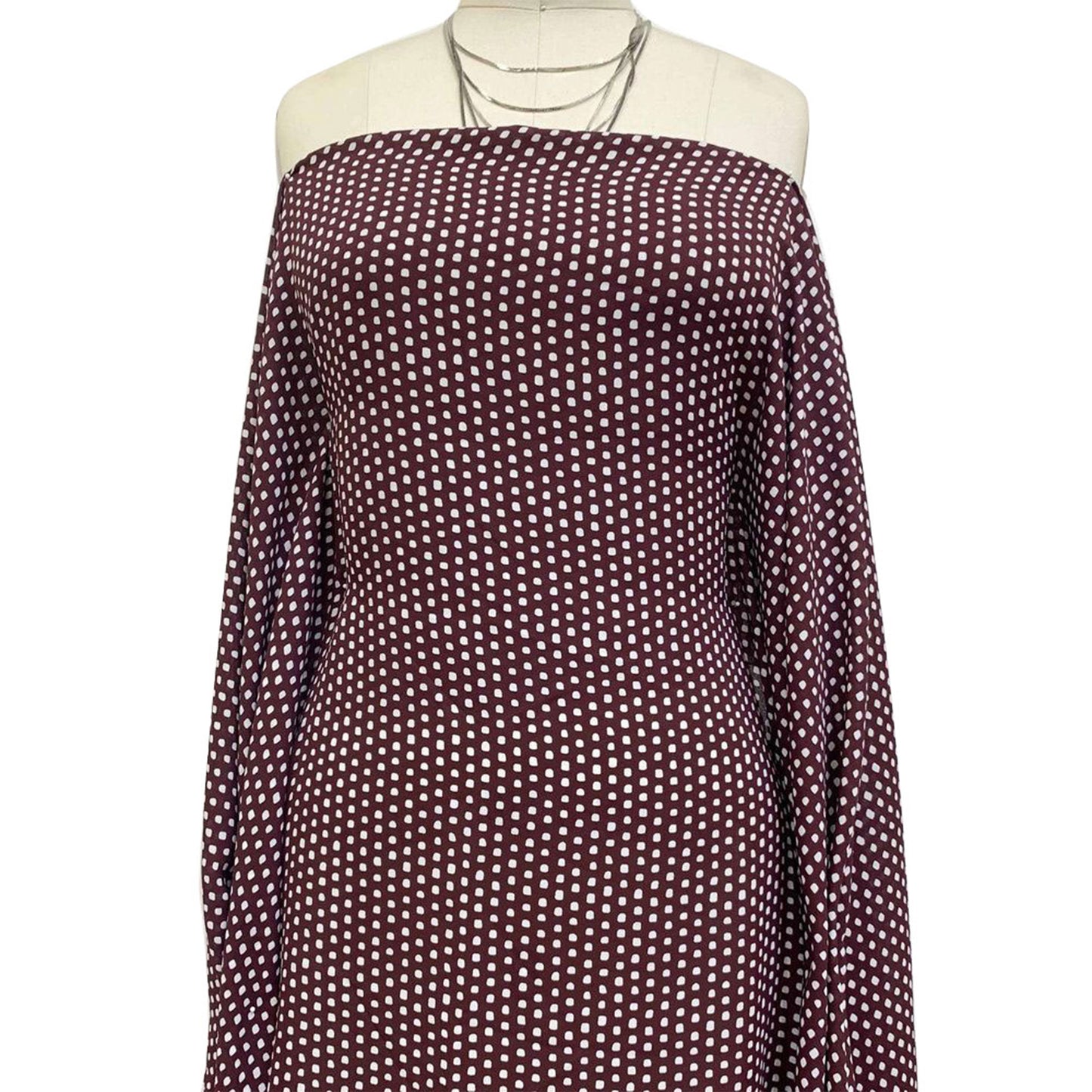 DP-1329-504-BURGUNDY-OFF-WHITE - PRINTED WOOL DOBBY 100% POLYESTER