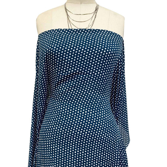 DP-1329-504-TEAL-OFF-WHITE - PRINTED WOOL DOBBY 100% POLYESTER