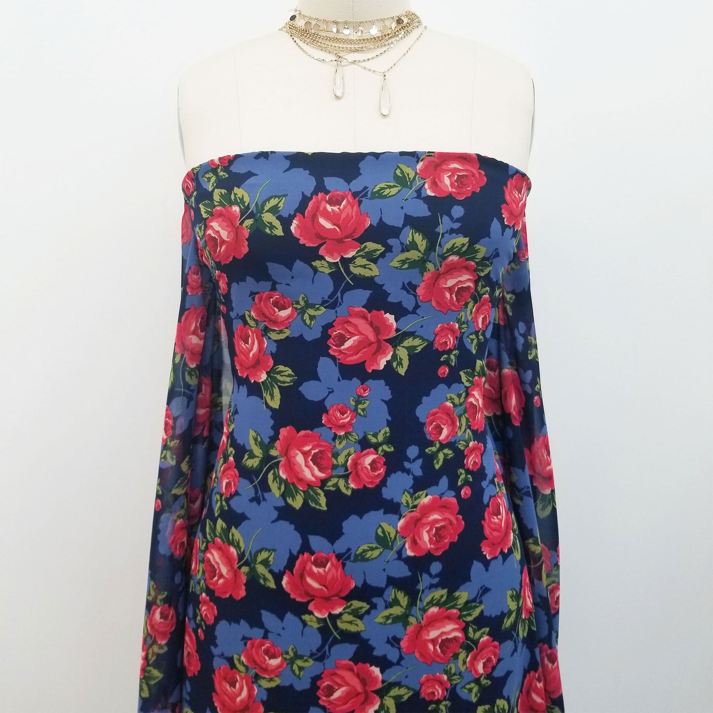 DP-133-500-NAVY-RED - PRINTED 100% POLYESTER HI MULTI CHIFFON