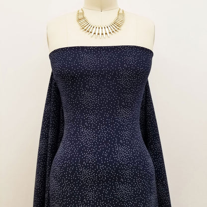 DP-1331-688-NAVY-OFF-WHITE - PRINTED LINEN LOOK 100% POLYESTER