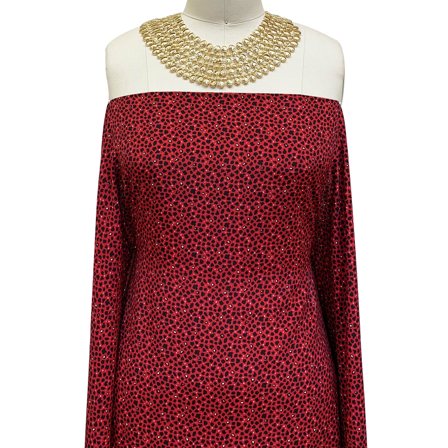 DP-1337-754-RED-BLACK - PRINTED POLY MOROCCAN 100% POLY