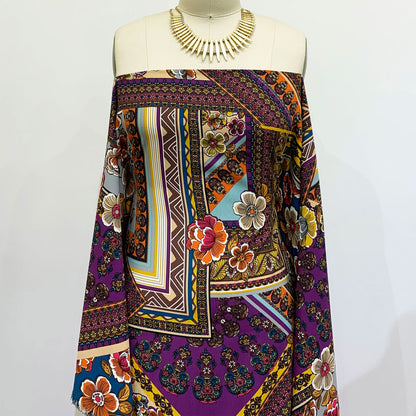 DP-1348-754-PURPLE-TEAL-PERSIMMON - PRINTED POLY MOROCCAN 100% POLY