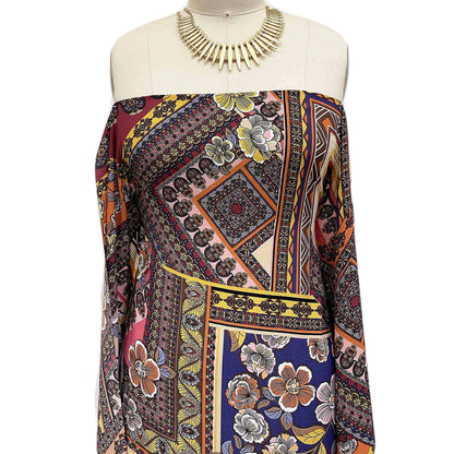 DP-1348-754-WINE-GRAPE-BLUSH - PRINTED POLY MOROCCAN 100% POLY