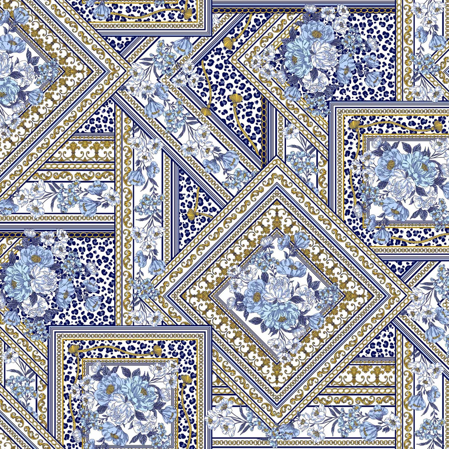 DP-1362-450-BLUE-GOLD - PRINTED ITY 96% POLY 4% SPANDEX