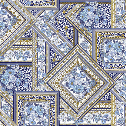 DP-1362-450-BLUE-GOLD - PRINTED ITY 96% POLY 4% SPANDEX