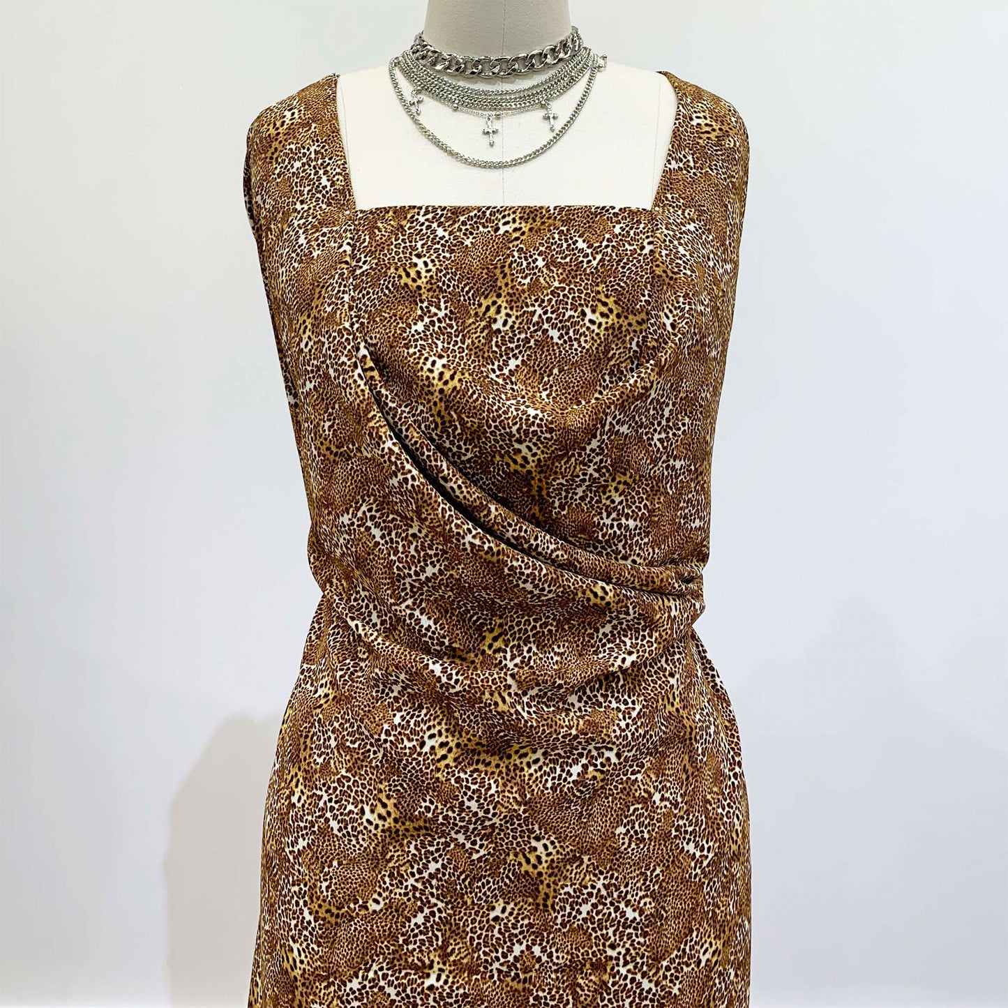 DP-1366-754-ECRU-GOLDEN-BROWN - PRINTED POLY MOROCCAN 100% POLY