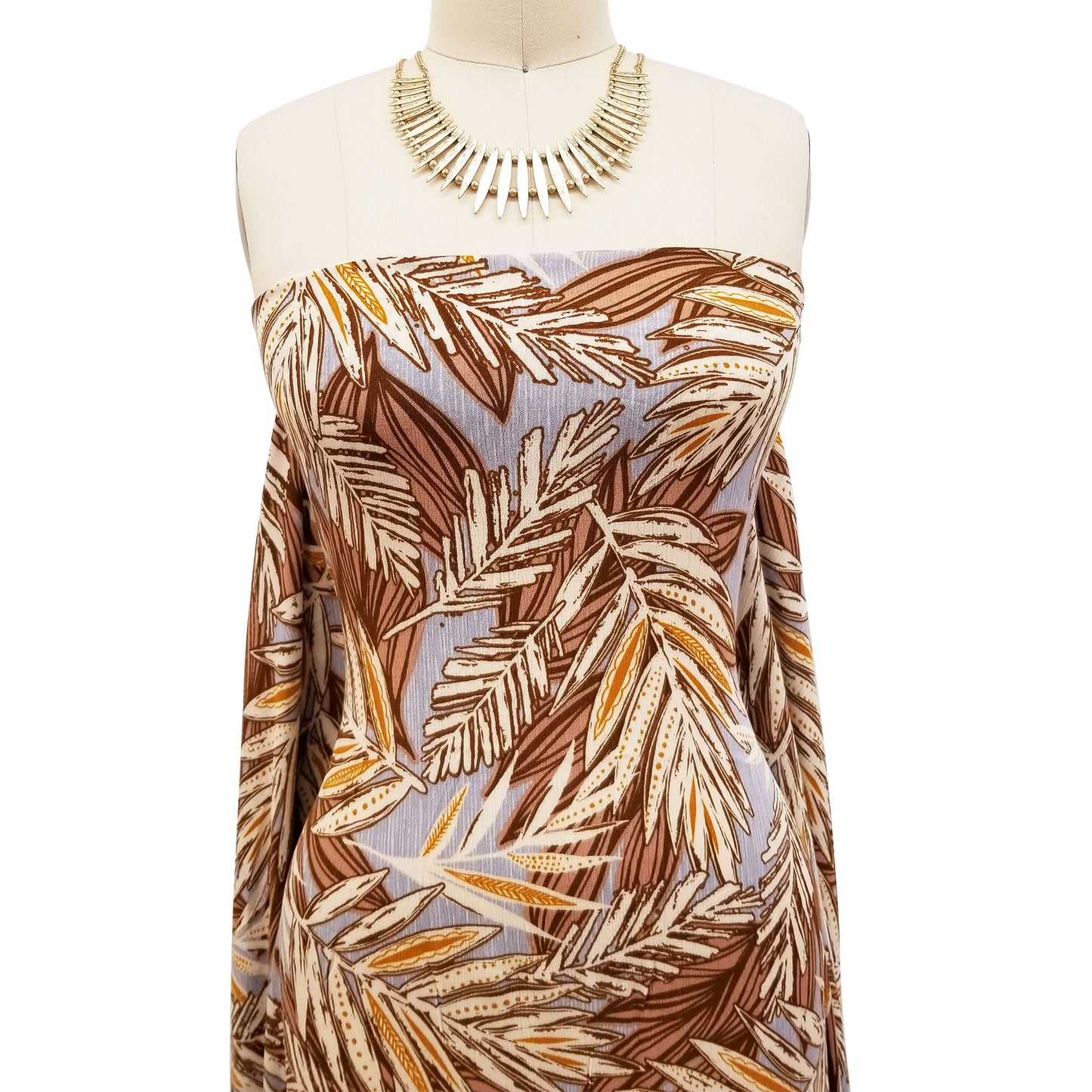 DP-1372-636-SLATE-BLUE-GOLD - PRINTED CREPON 100% RAYON CREPON