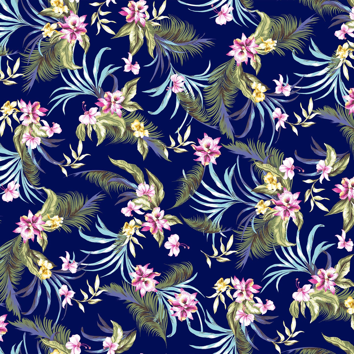 DP-1376-453-NAVY-PINK-YELLOW - PRINTED POLY POWER MESH 92%POLY 8%SPANDEX
