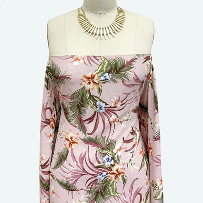 DP-1376-754-BLUSH-PEACH-DENIM - PRINTED POLY MOROCCAN 100% POLY