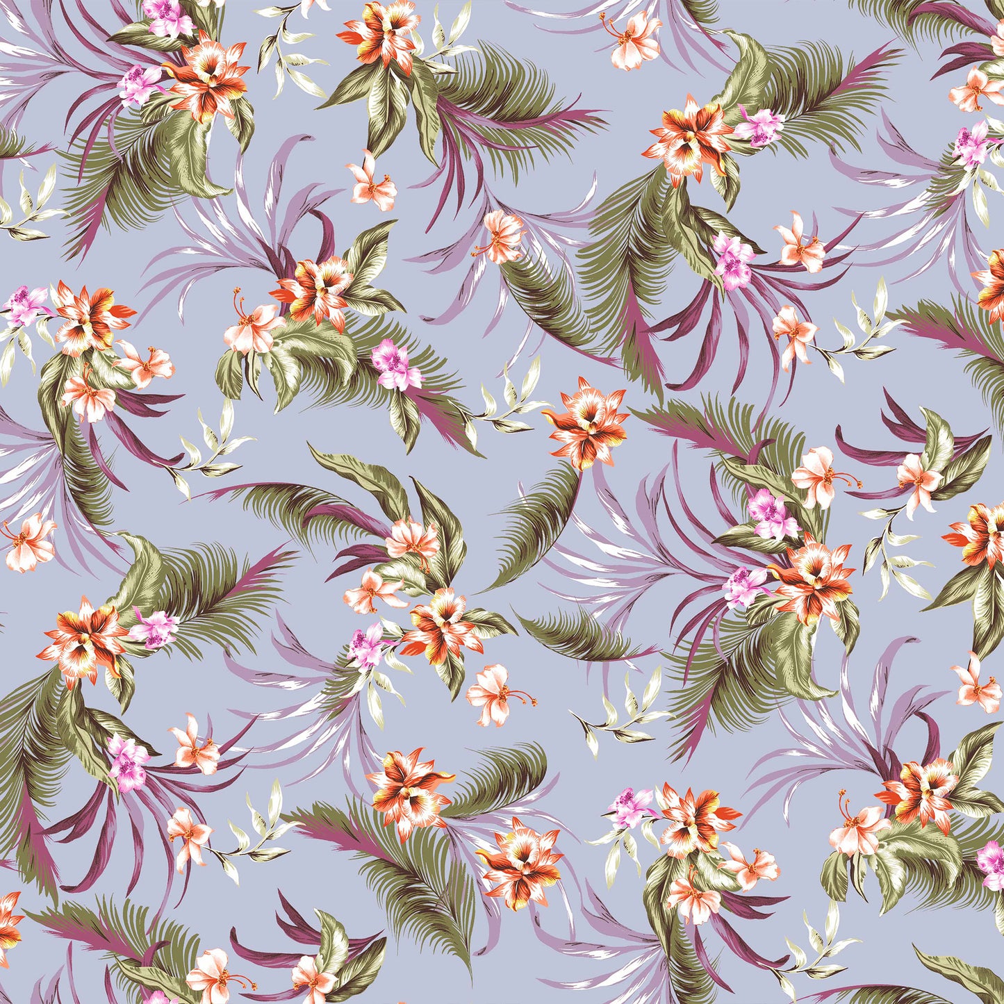 DP-1376-754-FOGGY-BLUE-CANTALOUPE-PINK - PRINTED POLY MOROCCAN 100% POLY