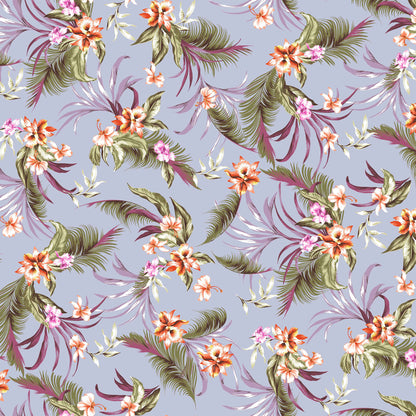 DP-1376-754-FOGGY-BLUE-CANTALOUPE-PINK - PRINTED POLY MOROCCAN 100% POLY