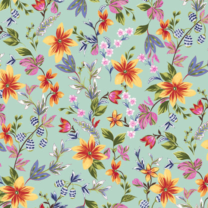 DP-1382-504-DUSTY-MINT-YELLOW-GREEN - PRINTED WOOL DOBBY 100% POLYESTER