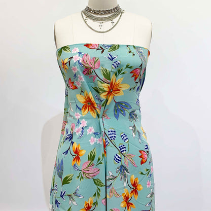 DP-1382-504-DUSTY-MINT-YELLOW-GREEN - PRINTED WOOL DOBBY 100% POLYESTER