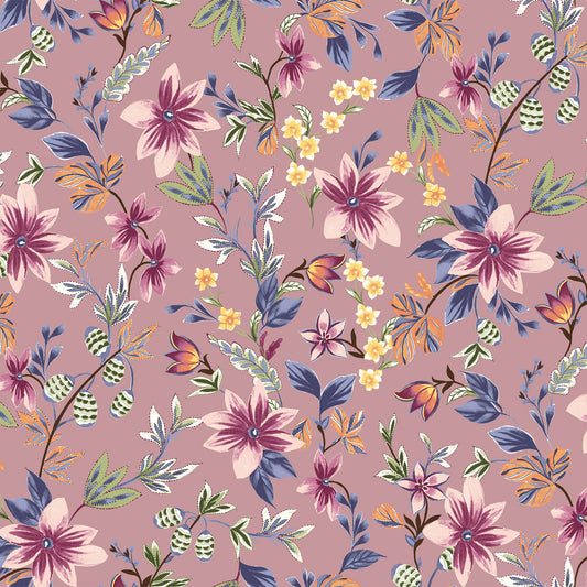 DP-1382-504-MAUVE-BLUSH-DENIM - PRINTED WOOL DOBBY 100% POLYESTER