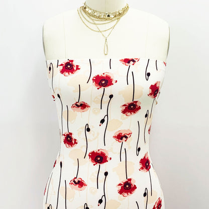 DP-139-586-OFFWHITE-DUSTY-PINK - PRINTED CREPE CHIFFON 97% POLY 3% SPANDEX