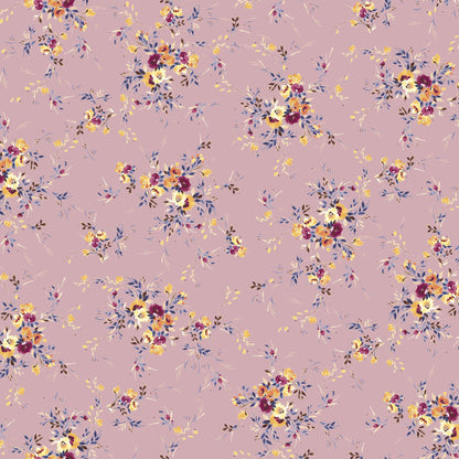DP-1390-688-MAUVE-BERRY-YELLOW - PRINTED LINEN LOOK 100% POLYESTER