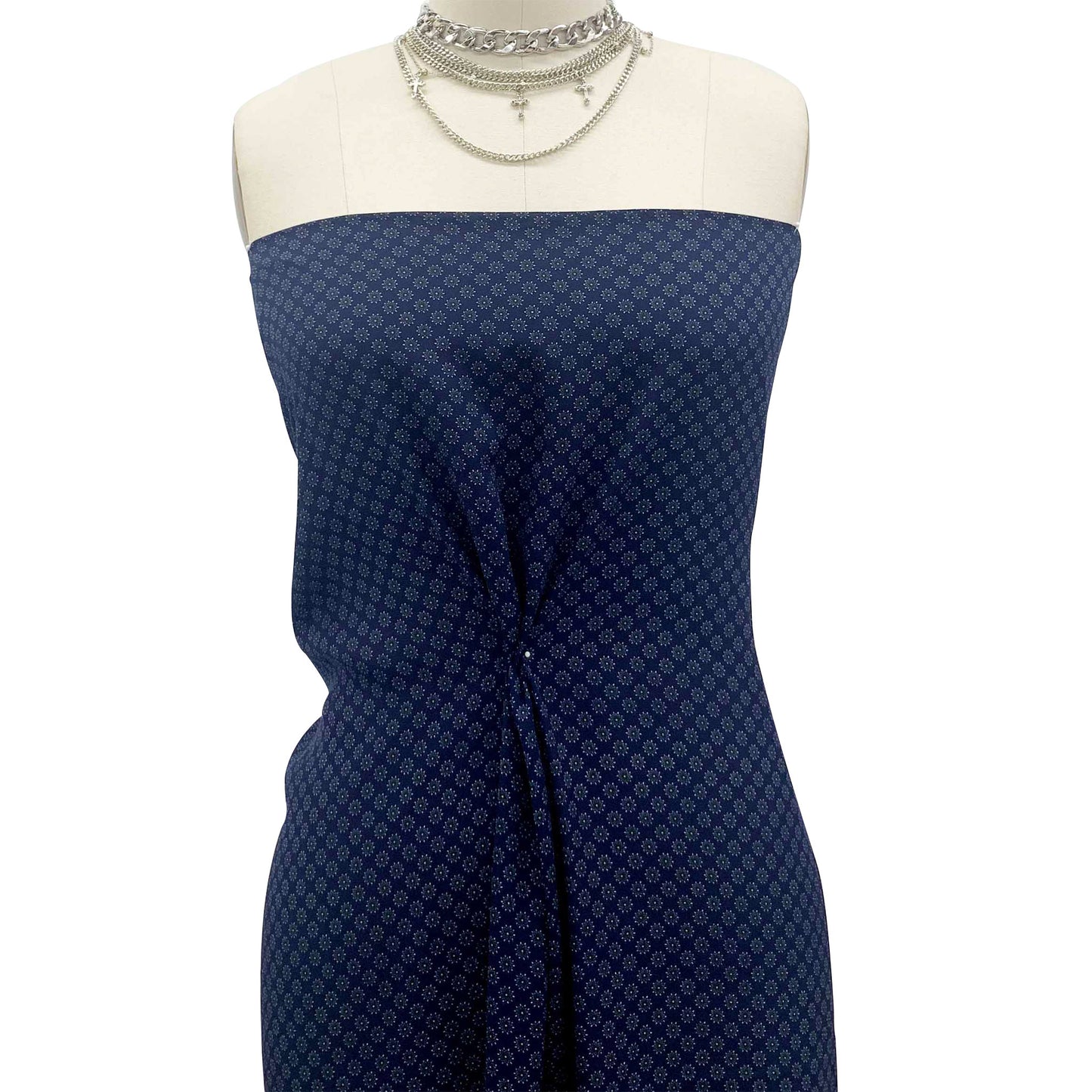 DP-1394-504-NAVY-GOLD - PRINTED WOOL DOBBY 100% POLYESTER