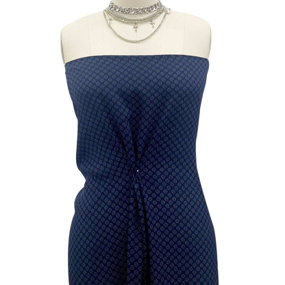 DP-1394-504-NAVY-GOLD - PRINTED WOOL DOBBY 100% POLYESTER