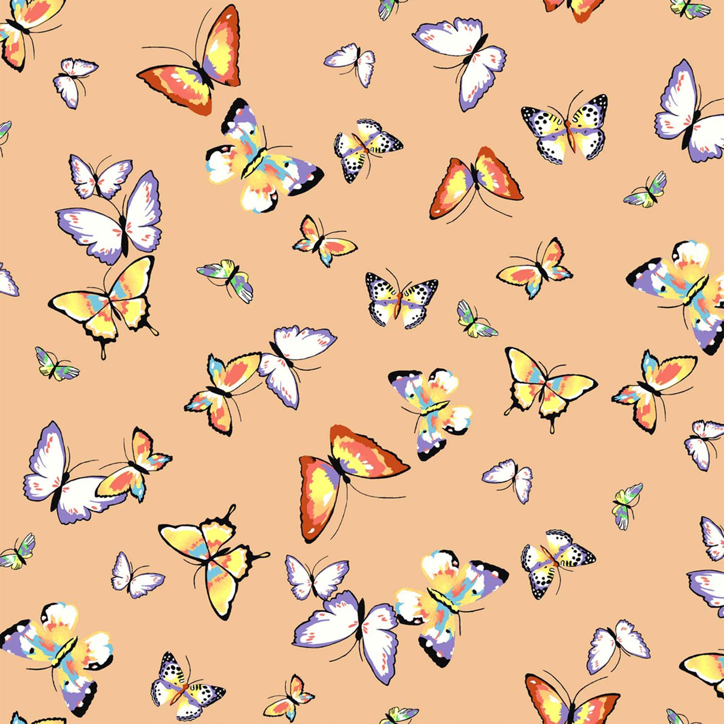 DP-1405-504-CANTALOUPE-LAVENDER - PRINTED WOOL DOBBY 100% POLYESTER