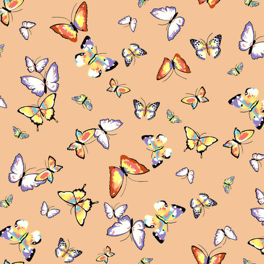 DP-1405-504-CANTALOUPE-LAVENDER - PRINTED WOOL DOBBY 100% POLYESTER