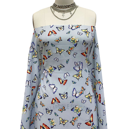 DP-1405-504-PALE-BLUE-YELLOW - PRINTED WOOL DOBBY 100% POLYESTER