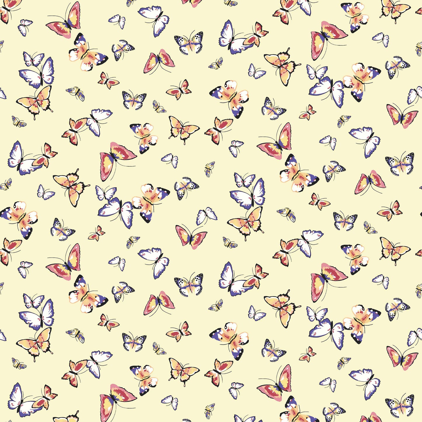 DP-1405-504-SOFT-YELLOW-COBALT - PRINTED WOOL DOBBY 100% POLYESTER