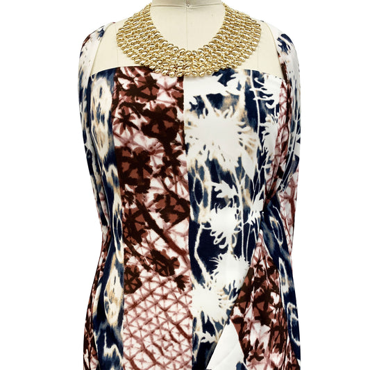 DP-1416-504-INK-MARSALA - PRINTED TIE DYE WOOL DOBBY 100% POLYESTER