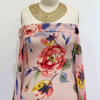 DP-1427-501-BLUSH-GUAVA - PRINTED 100% POLYESTER HI MULTI CHIFFON WASH