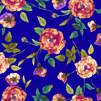 DP-1427-754-ROYAL-RED-MANGO - PRINTED POLY MOROCCAN 100% POLY