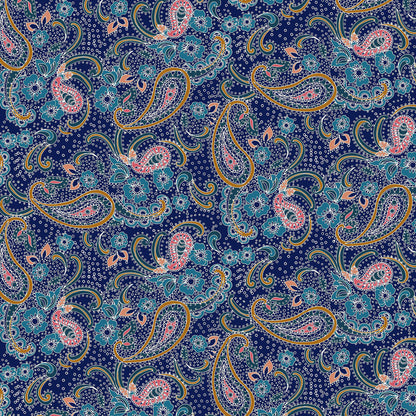 DP-144-501-INDIGO-NIAGARA - PRINTED 100% POLYESTER HI MULTI CHIFFON WASH