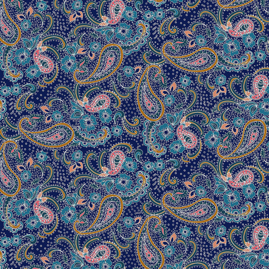 DP-144-501-INDIGO-NIAGARA - PRINTED 100% POLYESTER HI MULTI CHIFFON WASH