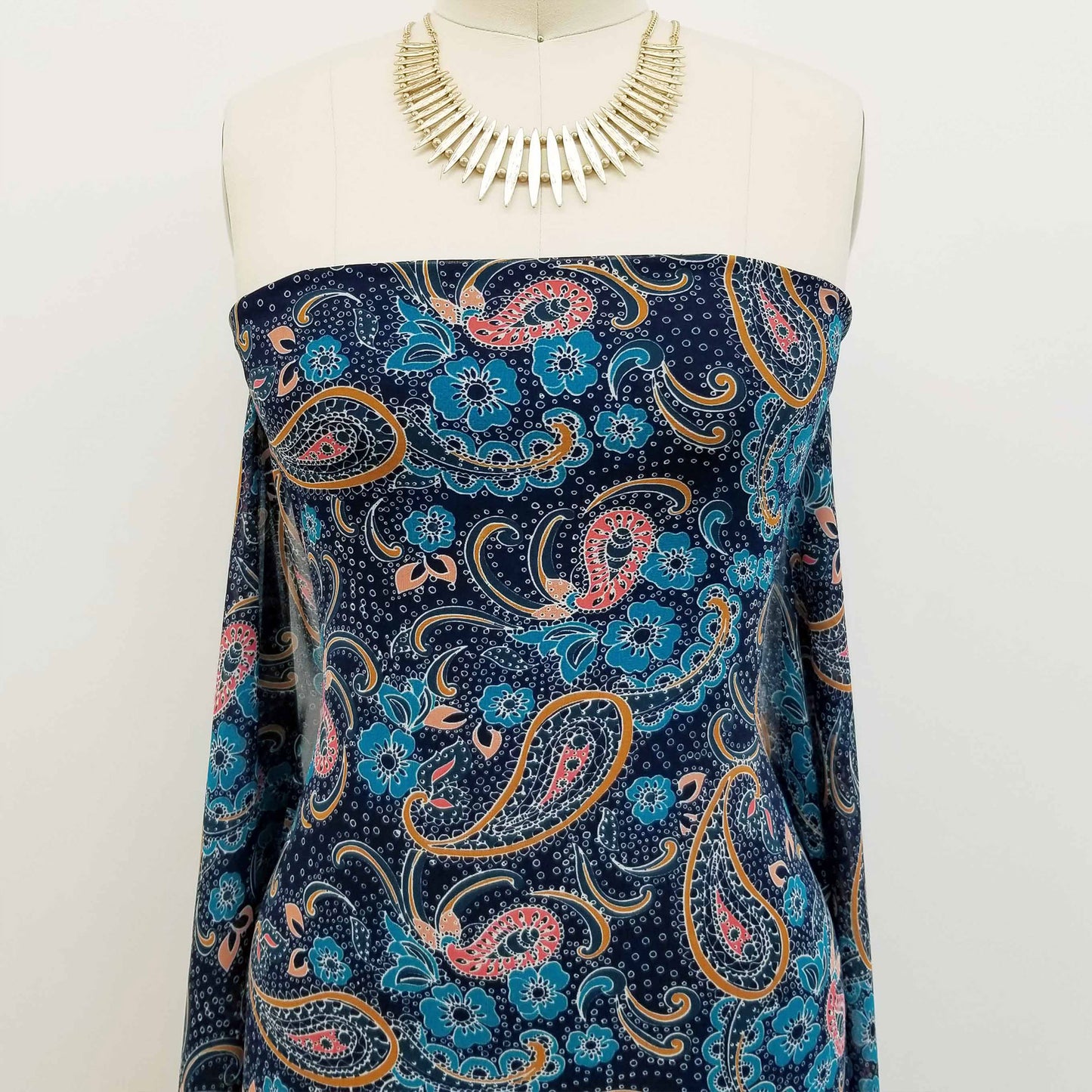 DP-144-501-INDIGO-NIAGARA - PRINTED 100% POLYESTER HI MULTI CHIFFON WASH