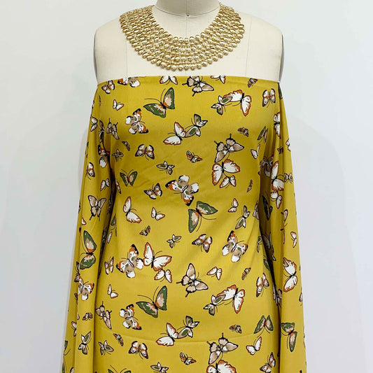 DP-1440-754-HONEY-MUSTARD-CARAMEL - PRINTED POLY MOROCCAN 100% POLY