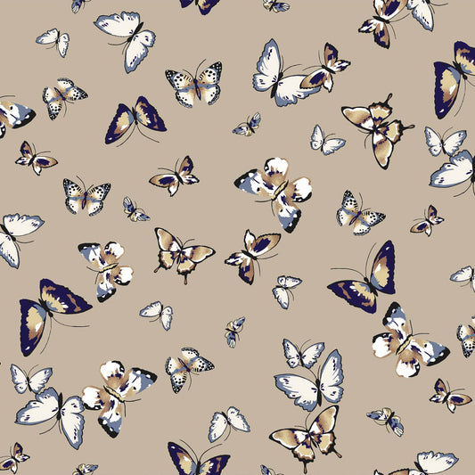 DP-1440-754-TAUPE-BLUE - PRINTED POLY MOROCCAN 100% POLY