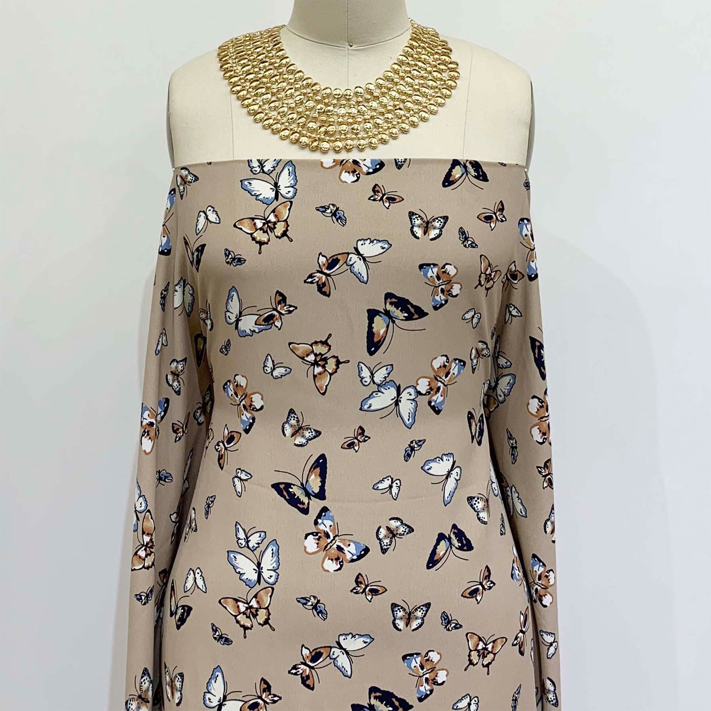 DP-1440-754-TAUPE-BLUE - PRINTED POLY MOROCCAN 100% POLY