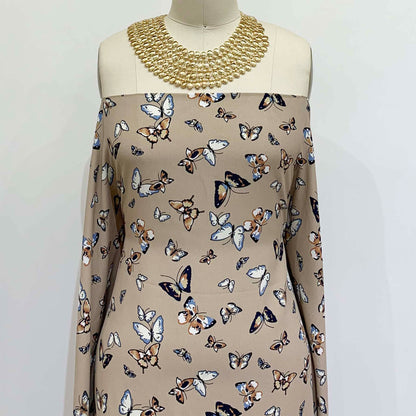 DP-1440-754-TAUPE-BLUE - PRINTED POLY MOROCCAN 100% POLY