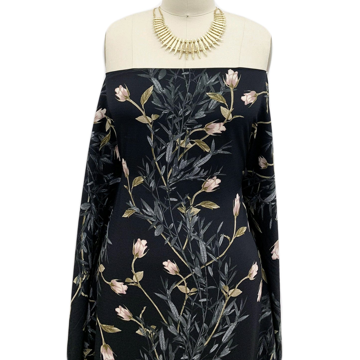 DP-1441-754-BLACK-BLUSH - PRINTED POLY MOROCCAN 100% POLY