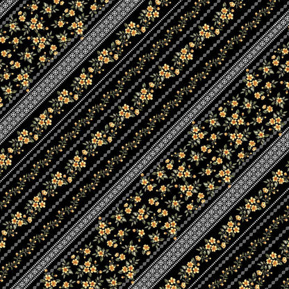 DP-1446-754-BLACK-YELLOW - PRINTED POLY MOROCCAN 100% POLY